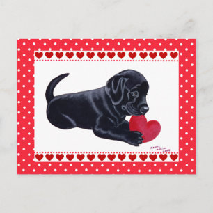 Black Lab Puppy Valentine's Day card