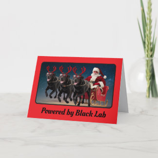Black Lab Reindeer Card