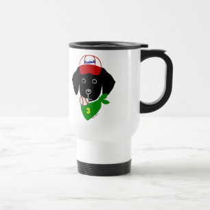 Black Lab Retriever Funny Cartoon Illustration Travel Mug