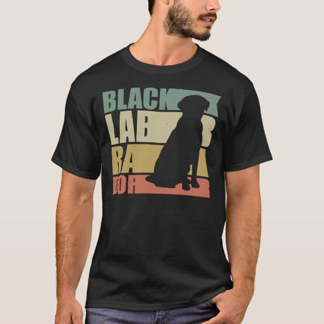 Black Lab Retro Labrador Retriever Dog T-Shirt (Front)