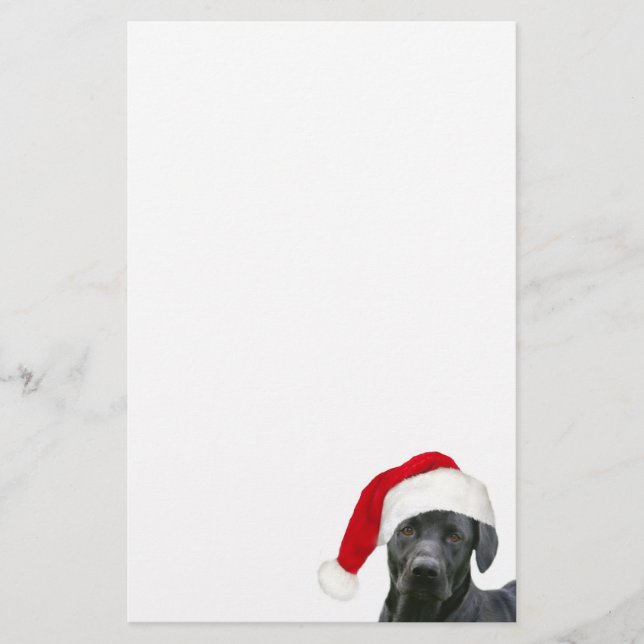 Black lab Santa Stationery (Front)