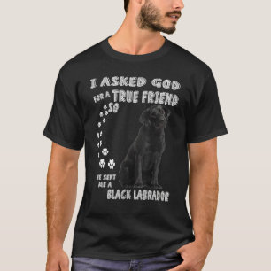 Black Lab Saying Mom Dad Print Cute Labrador Retri T-Shirt