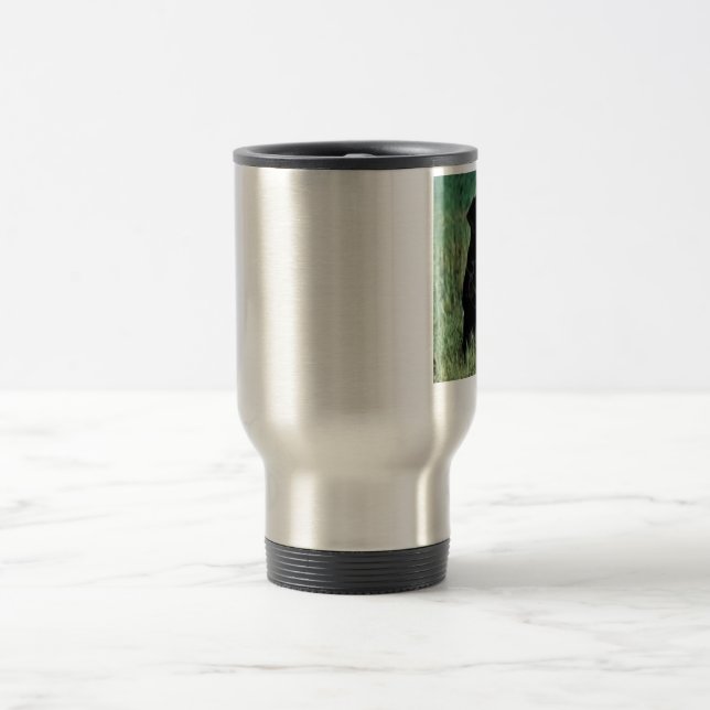 Black-Lab-Sitting Travel Mug (Center)