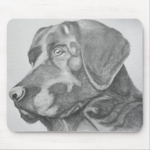 Black Lab sketch mouse pad