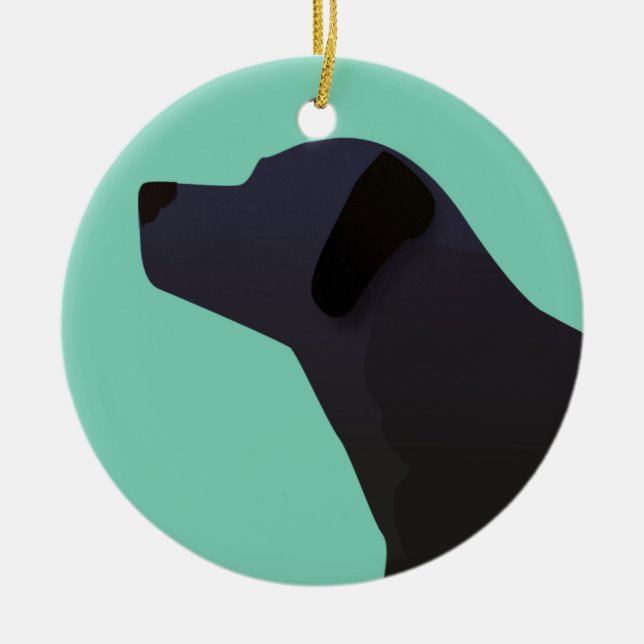 Black Lab Templates Ready to Customize Ceramic Ornament (Front)