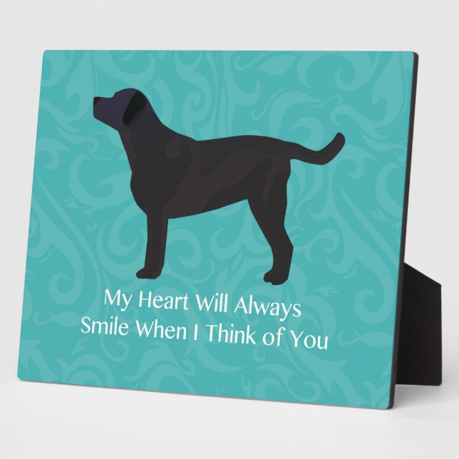 Black Lab Thinking of You Design Plaque (Side)