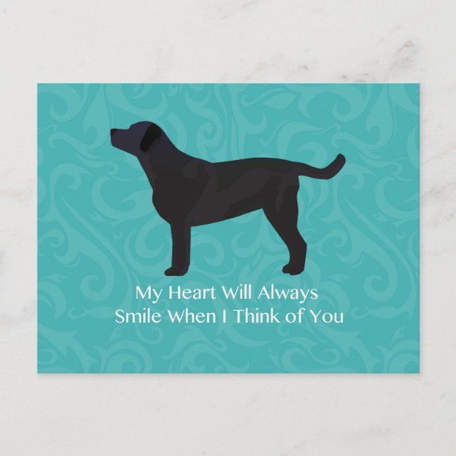 Black Lab Thinking of You Design Postcard (Front)