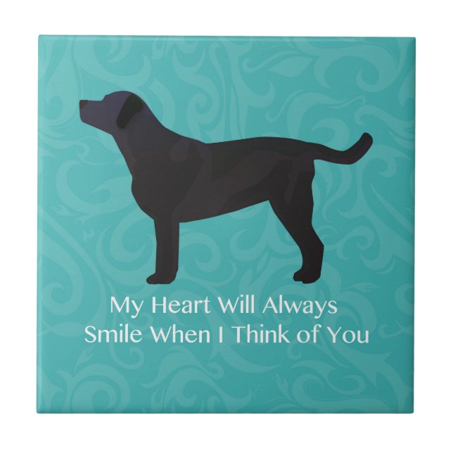 Black Lab Thinking of You Design Tile (Front)