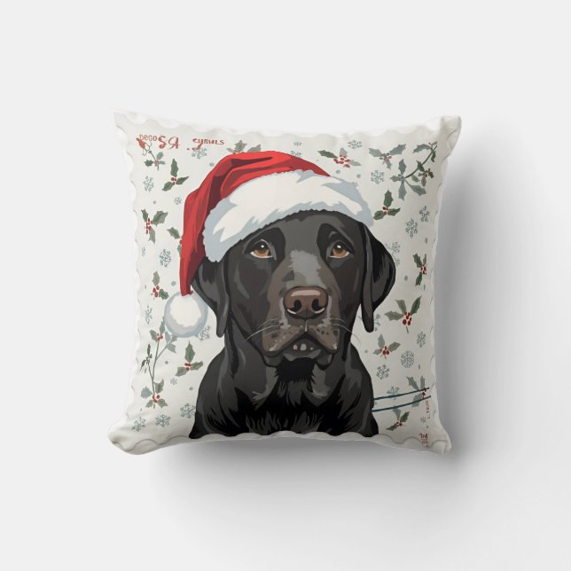 Black lab throw pillow (Front)