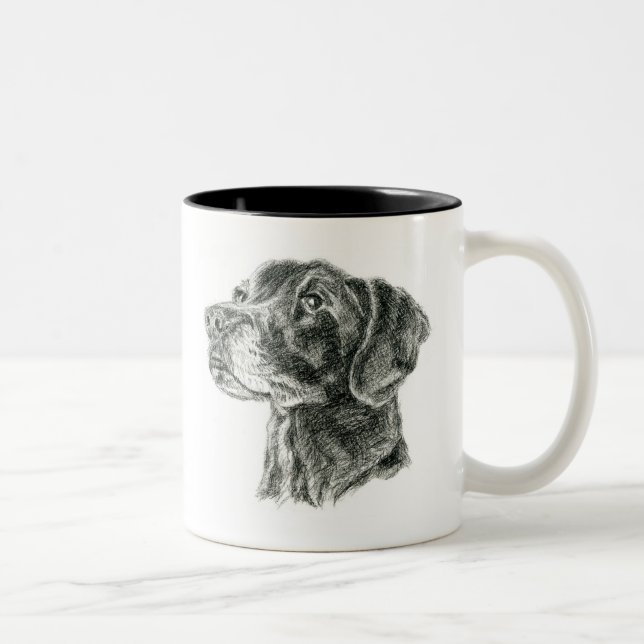Black Lab Two-Tone Coffee Mug (Right)
