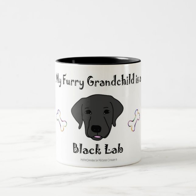 black lab Two-Tone coffee mug (Center)