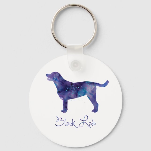 Black Lab Watercolor Keychain (Front)