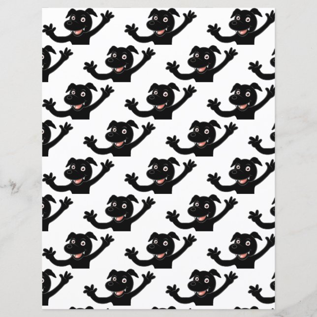 black lab waving cartoon (Front)