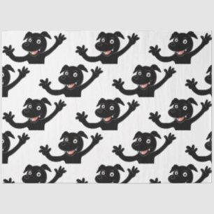 black lab waving cartoon tissue paper