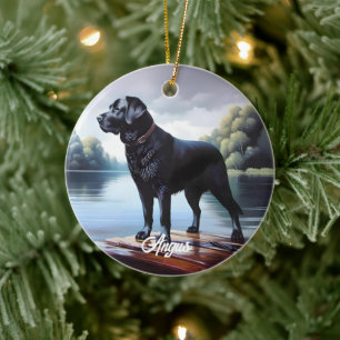Black Laband Lake Ceramic Ornament