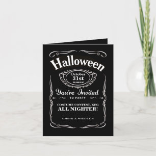 Black Label Halloween Invitations