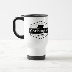 Black Label Personalized Travel Mug