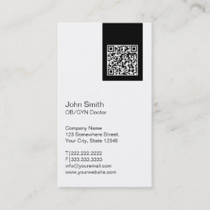 Black Label QR Code OB/GYN Business Card