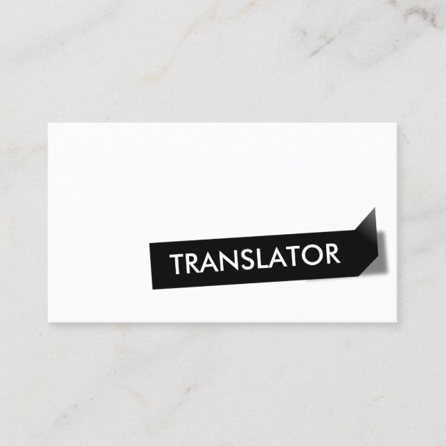 Black Label Translator Business Card (Front)