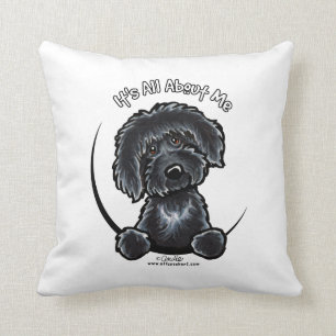Black Labradodle IAAM Throw Pillow