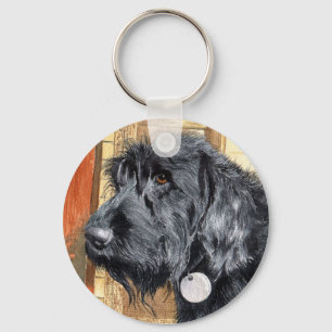 Black Labradoodle #1 Keychain