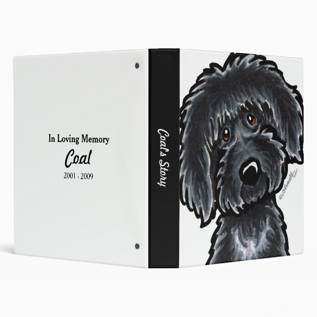 Black Labradoodle Art Personalized Keepsake Binder (Background)
