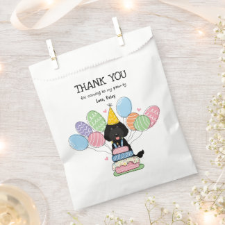 Black Labradoodle Birthday Party Favour Bag