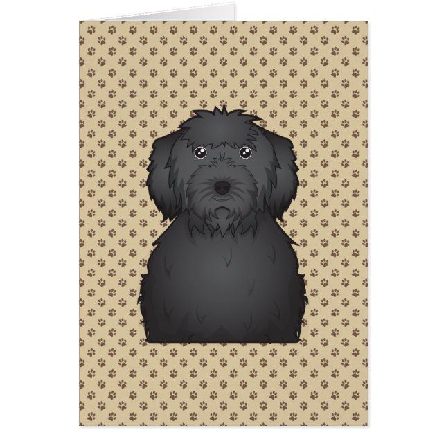 Black Labradoodle Cartoon (Front)