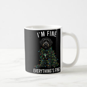 Black Labradoodle Christmas I'm Fine Everything Is Coffee Mug