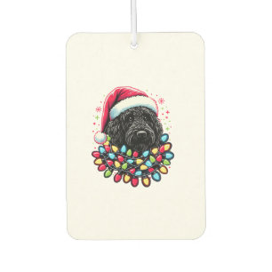 Black Labradoodle Christmas Tree Xmas Lights Doodl Air Freshener
