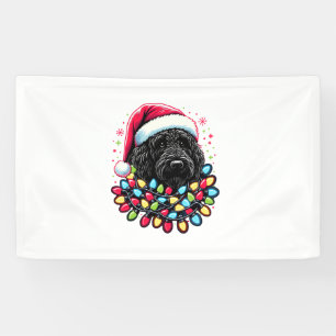 Black Labradoodle Christmas Tree Xmas Lights Doodl Banner