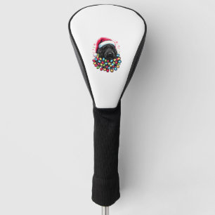 Black Labradoodle Christmas Tree Xmas Lights Doodl Golf Head Cover