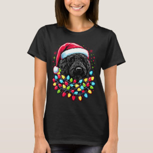 Black Labradoodle Christmas Tree Xmas Lights Doodl T-Shirt