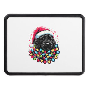 Black Labradoodle Christmas Tree Xmas Lights Doodl Trailer Hitch Cover