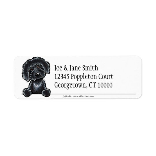 Black Labradoodle Clean & Simple Return Address Label
