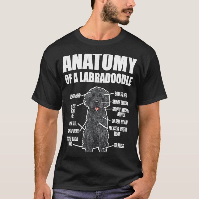 Black Labradoodle Dog  Anatomy Of A Labradoodle T-Shirt (Front)