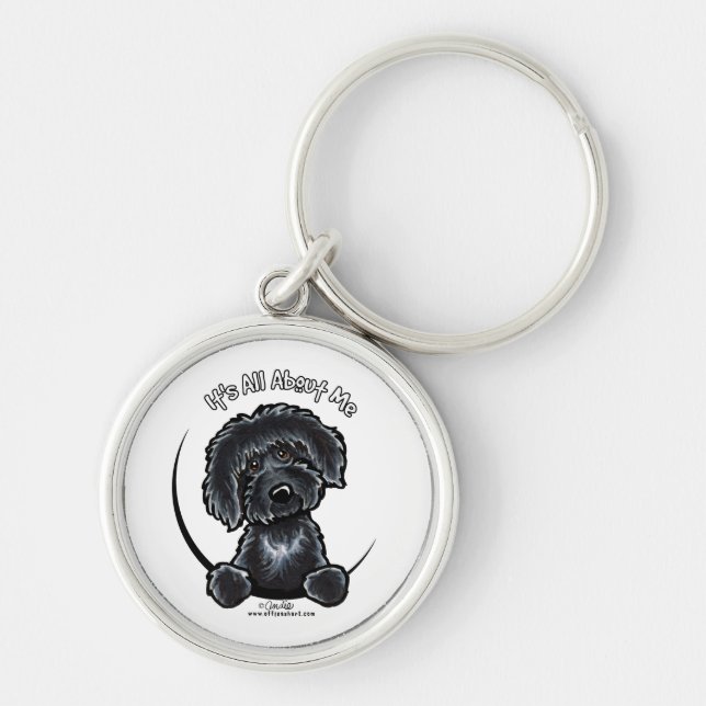 Black Labradoodle IAAM Keychain (Front)
