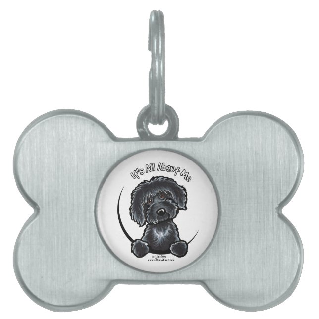 Black Labradoodle IAAM Keychain Pet Tag (Front)
