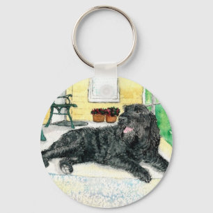 Black Labradoodle Keychain