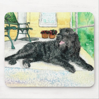 Black Labradoodle Mouse Pad