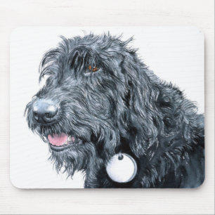 Black Labradoodle Mousepad