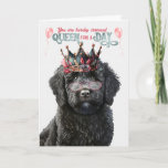 Black Labradoodle Queen for a Day Funny Birthday Card<br><div class="desc">A birthday card for the dog mom like no other and this one has a Black Doodle dog in a crown with funny wishes for it's wonderful Labradoodle mom.</div>