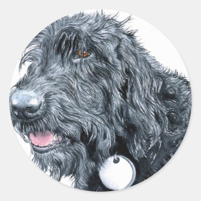 Black Labradoodle Stickers (Front)