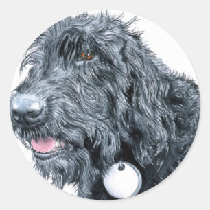 Black Labradoodle Stickers