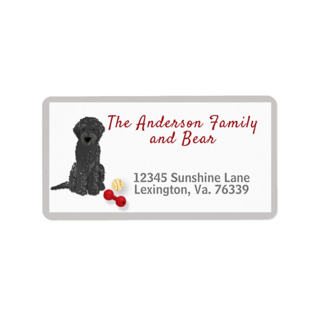 Black Labradoodle Toys Home Return Address   Label (Front)