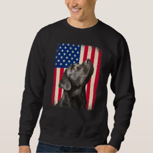 Black Labrador American Usa Flag Lab Owner Sweatshirt