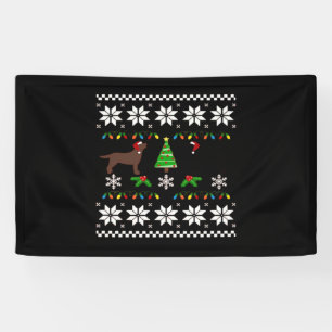Black Labrador and Chocolate Labrador Happy Christ Banner
