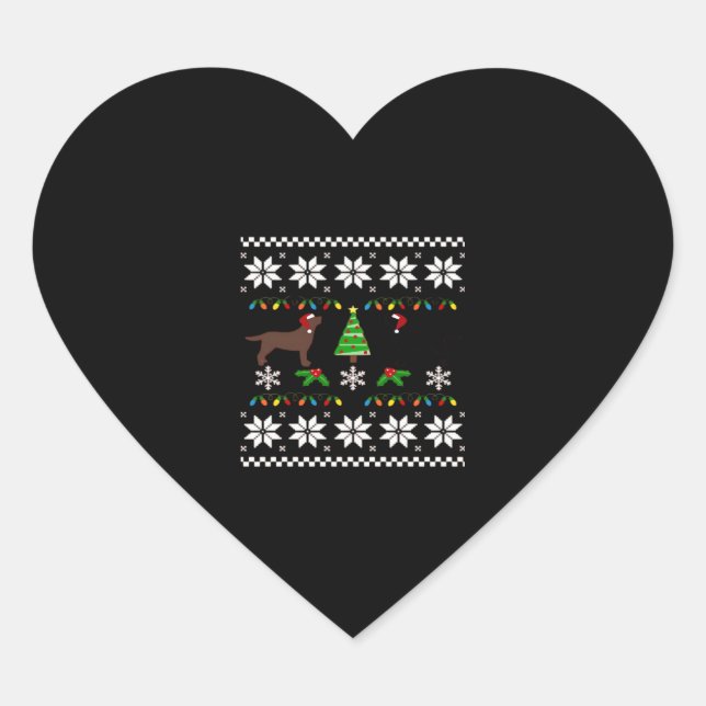 Black Labrador and Chocolate Labrador Happy Christ Heart Sticker (Front)