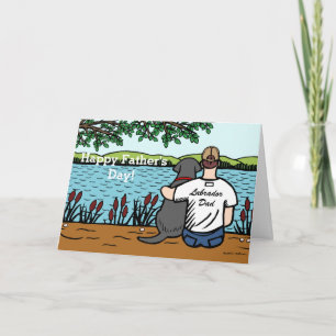 Black Labrador and  Dad Card