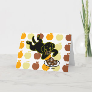 Black Labrador and Doughnuts! Card